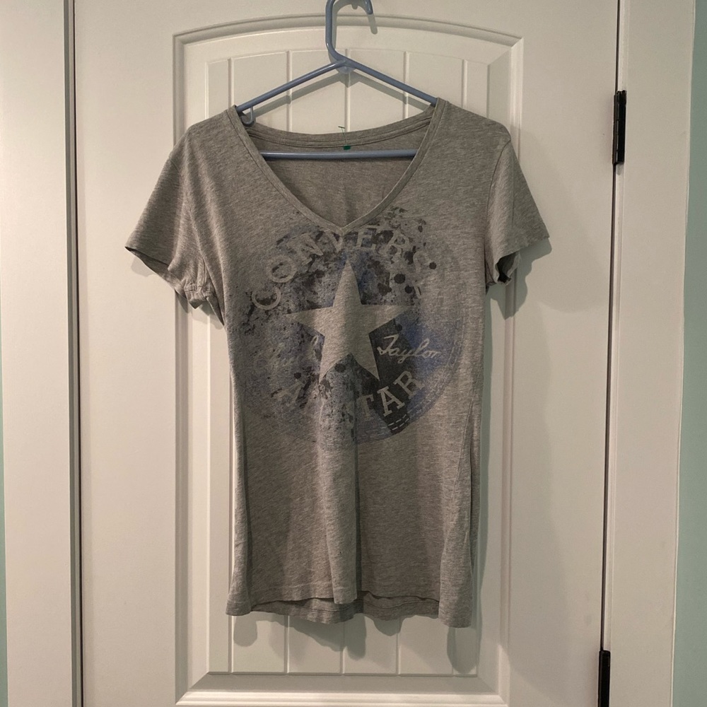 Converse Gray Short Sleeve V-Neck Tee